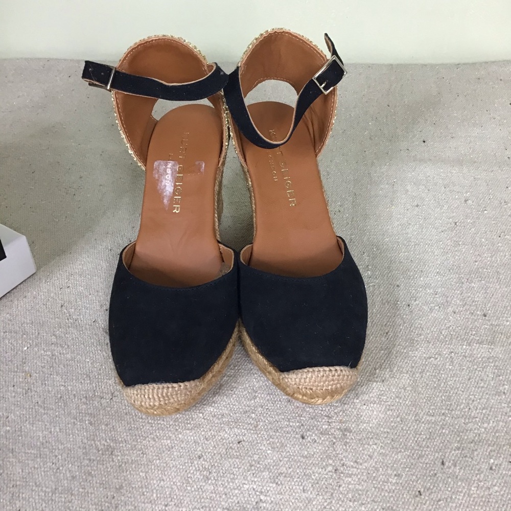 Kurt Geiger Monty blk wedge espadrilles Sz. 7.5 - Picture 6 of 15